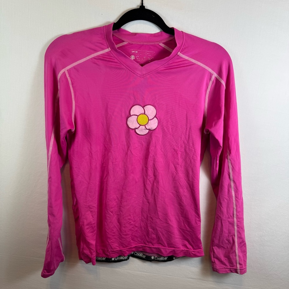 Coolibar Pink Long Sleeve RashGuard Girls Size L